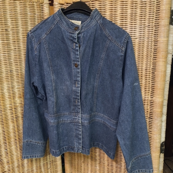 Vintage St. JOHNS BAY Blue Jeans Jacket Blazer Medium Wash Size L/42 - Picture 1 of 8